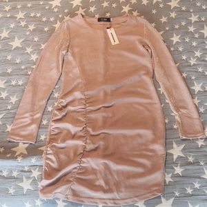 Sparkly ruched bodycon dress